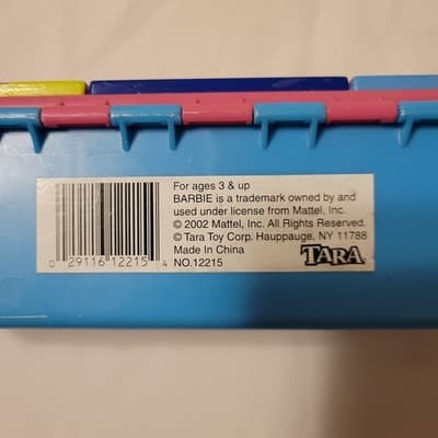 2002 Barbie Accessory Case Storage Box Vintage Tara Toy Mattel pink blue yellow - Thumbnail 6