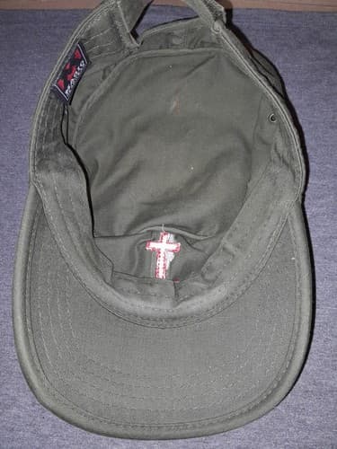 GLOBAL TRIBE Military Cap Hat Olive Green Red Cross Embroidered Streetwear - Thumbnail 7
