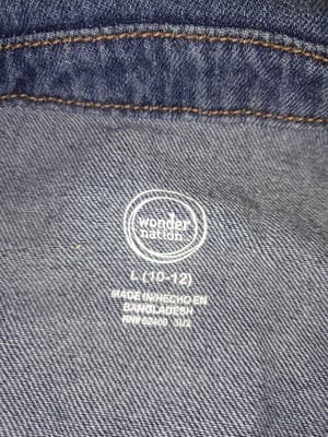 Wonder Nation Girls Size 10-12 Large Jean Jacket Blue Denim Pockets Denim Jacket - Thumbnail 2
