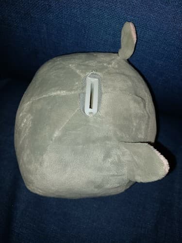 Silver Cat Piggy Bank Plush 10" Jumbo Soft Loveable Kids Oversized FAB NY - Thumbnail 5