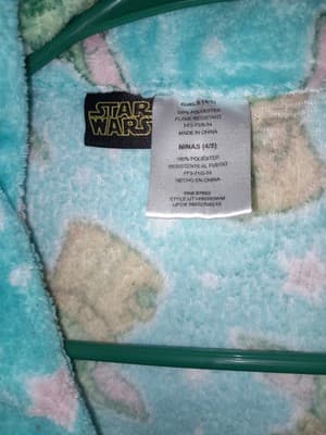 Star Wars Girls The Mandalorian Baby Yoda Luxe Plush Fleece Bath Robe Sz XS (4/5 - Thumbnail 5