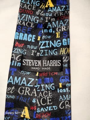 Steven Harris Jacquard Amazing Grace Necktie Religious Choir 60" X 4" - Thumbnail 2