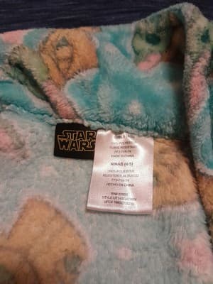 Star Wars Girls The Mandalorian Baby Yoda Luxe Plush Fleece Bath Robe Sz XS (4/5 - Thumbnail 12