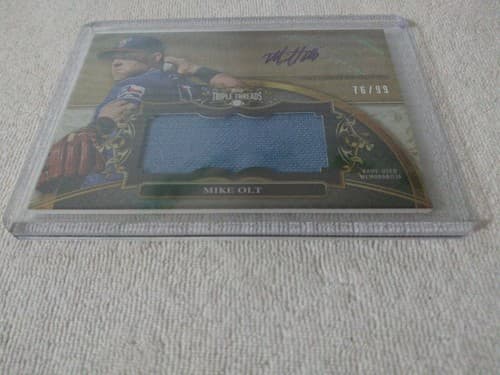 Mike Olt 2013 Topps Triple Threads autograph auto card UAJR-M05 /99 Tx Rangers - Thumbnail 3