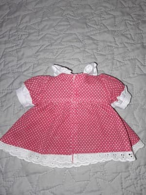 1995 Unimax RED DRESS Eyelet Collar Outfit Fits Precious Playmates Kelly Rosalyn - Thumbnail 2