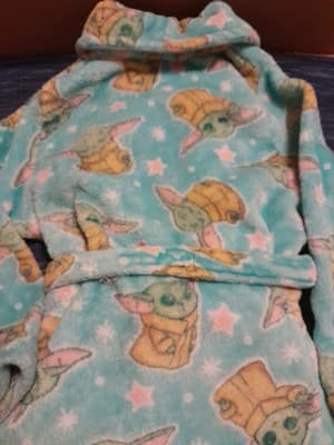 Star Wars Girls The Mandalorian Baby Yoda Luxe Plush Fleece Bath Robe Sz XS (4/5 - Thumbnail 11