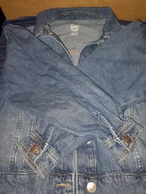 Wonder Nation Girls Size 10-12 Large Jean Jacket Blue Denim Pockets Denim Jacket - Thumbnail 3