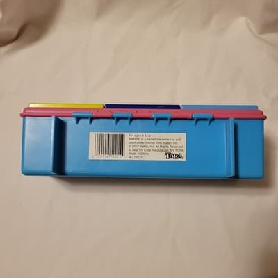 2002 Barbie Accessory Case Storage Box Vintage Tara Toy Mattel pink blue yellow - Thumbnail 5