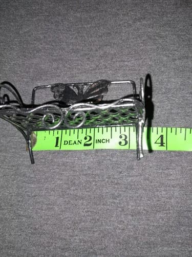 Mini Desktop Butterfly Fairy Bench 3" Wire Furniture Doll House - Thumbnail 4