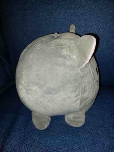 Silver Cat Piggy Bank Plush 10" Jumbo Soft Loveable Kids Oversized FAB NY - Thumbnail 4