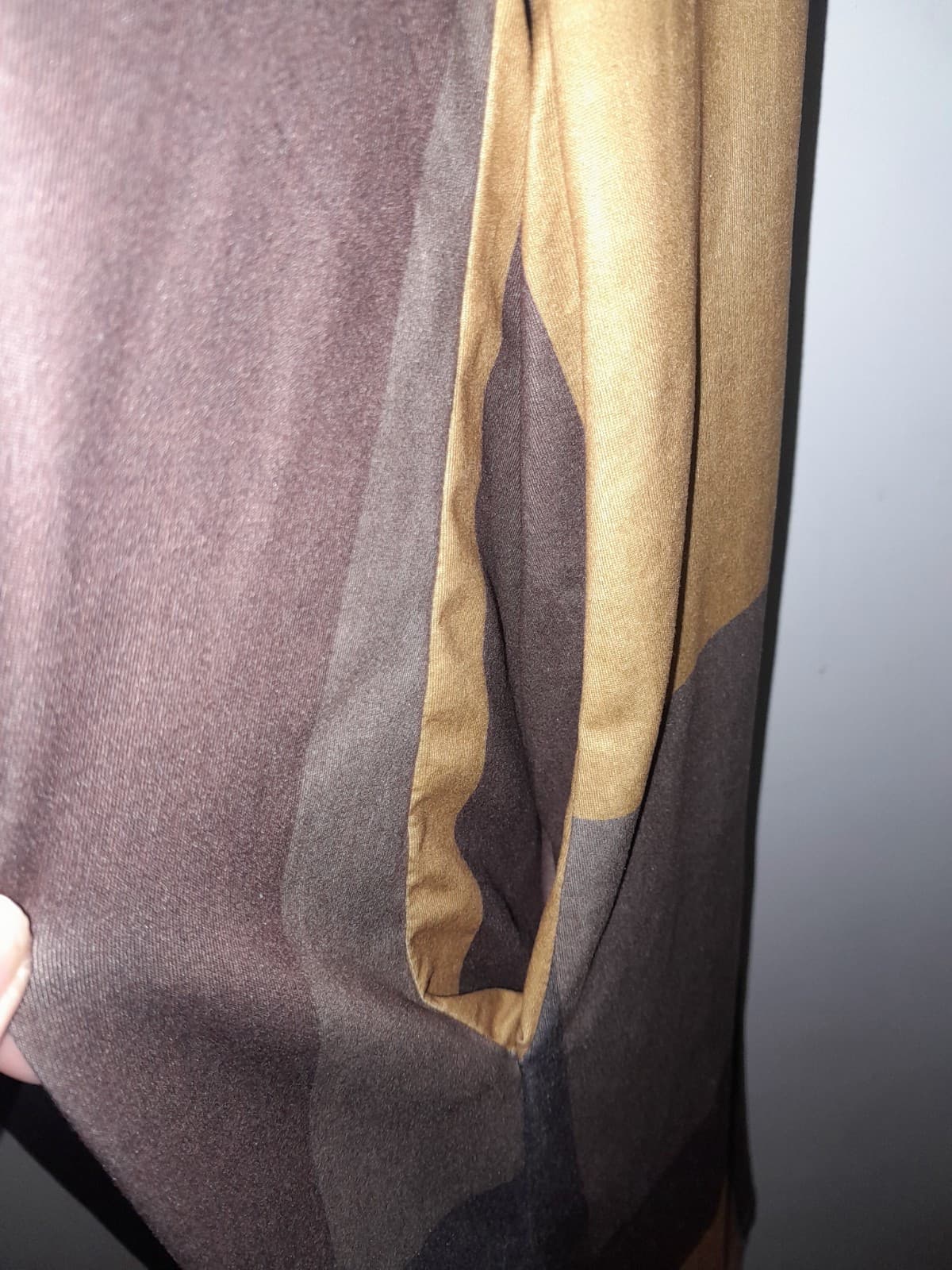 Ladies Modest Feminine Midi Style Dress Lightweight Tan Gold Brown Plaid 3X - Thumbnail 5