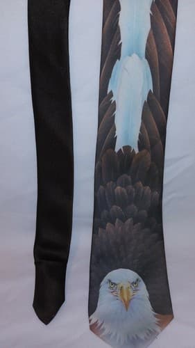 Eagle Tie 61" L x 3" W Vintage PRIMITIVE INSTINCTS Made in USA Tie Men Neckwear - Thumbnail 5