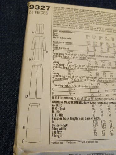 Vintage Simplicity 9327 Pattern Coat Jacket Top Pant Skirt Sz 14 16 18 20 UC - Thumbnail 3