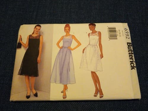 Butterick 6592 Sewing Pattern Misses Fit & Flare Dresses Evening Cocktail 18–22 - Image 1