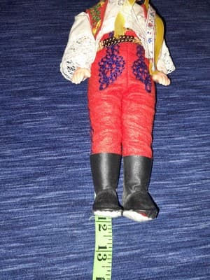 Traditional Czechoslovakian Folk Art Czechoslovak Boy Doll 12" Vintage 70s - Thumbnail 10