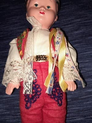 Traditional Czechoslovakian Folk Art Czechoslovak Boy Doll 12" Vintage 70s - Thumbnail 3
