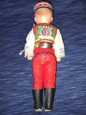 Traditional Czechoslovakian Folk Art Czechoslovak Boy Doll 12" Vintage 70s - Thumbnail 7