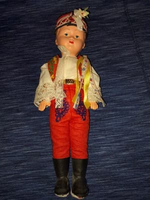 Traditional Czechoslovakian Folk Art Czechoslovak Boy Doll 12" Vintage 70s - Thumbnail 5