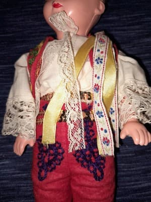 Traditional Czechoslovakian Folk Art Czechoslovak Boy Doll 12" Vintage 70s - Thumbnail 4