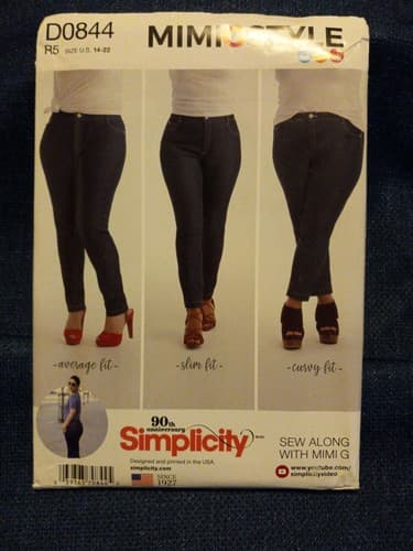 Simplicity D0844 Mimi G Style Sewing Pattern Misses Women’s Skinny Jeans 14–22 - Image 1
