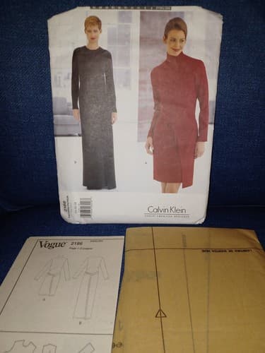 Vtg Vogue 2186 American Designer Sewing Pattern Fitted Misses Dress Sz 14 16 18 - Image 1