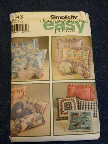 Simplicity 9243 Sewing Pattern Design Your Own Easy Pillows Uncut - Image 1