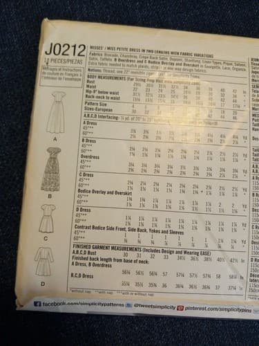 SIMPLICITY J0212, 8015 Two Length Four Style Dresses Short Long 12 14 16 18 20 - Thumbnail 4