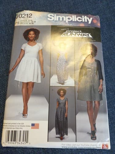 SIMPLICITY J0212, 8015 Two Length Four Style Dresses Short Long 12 14 16 18 20 - Thumbnail 2