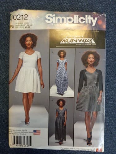 SIMPLICITY J0212, 8015 Two Length Four Style Dresses Short Long 12 14 16 18 20 - Image 1