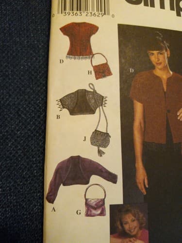 Simplicity 9016 Pattern Misses' Jacket & Purses Size 14 16 18 20 Vintage UC - Thumbnail 2