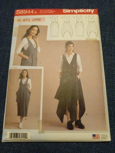 Simplicity S8944 Sewing Pattern Misses The Artful Jumper Dress XS–XL UC - Image 1