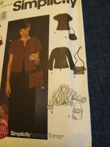 Simplicity 9016 Pattern Misses' Jacket & Purses Size 14 16 18 20 Vintage UC - Thumbnail 3
