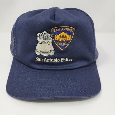 Vintage San Antonio Police Texas USA LEO Patch Trucker Hat Snapback Cap RARE - Image 1