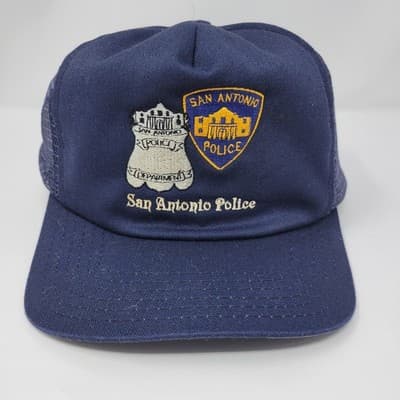 Vintage San Antonio Police Texas USA LEO Patch Trucker Hat Snapback Cap RARE - Thumbnail 2