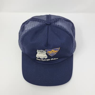 Vintage San Antonio Police Texas USA LEO Patch Trucker Hat Snapback Cap RARE - Thumbnail 3