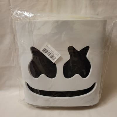 Marshmello DJ Mask LED Light Up Cosplay Rave Halloween Costume White - Image 1