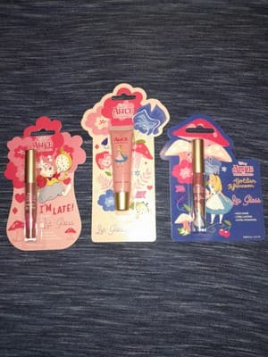 Disney Alice In Wonderland Set Of 3 Shimer Lip Gloss High Gloss Cruelty Free - Image 1