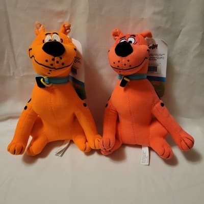 Scooby-Doo Plush Lot of 2 • 9" Fluorescent Orange Toy Factory WB 2022 - Thumbnail 2