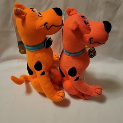 Scooby-Doo Plush Lot of 2 • 9" Fluorescent Orange Toy Factory WB 2022 - Thumbnail 8