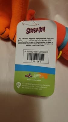 Scooby-Doo Plush Lot of 2 • 9" Fluorescent Orange Toy Factory WB 2022 - Thumbnail 5