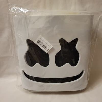 Marshmello DJ Mask LED Light Up Cosplay Rave Halloween Costume White - Thumbnail 2
