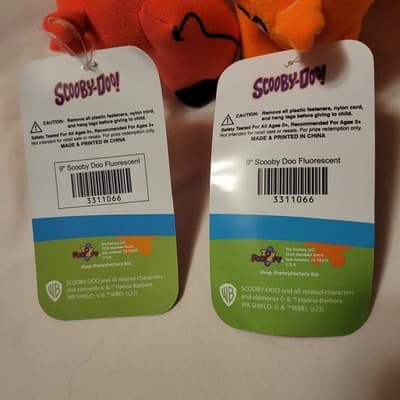 Scooby-Doo Plush Lot of 2 • 9" Fluorescent Orange Toy Factory WB 2022 - Thumbnail 11