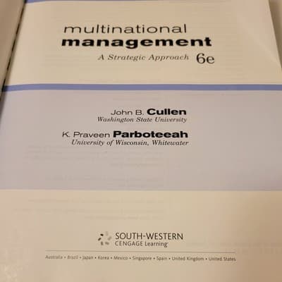 Multinational Management A Strategic Approach 6e Cullen Parboteeah - Thumbnail 10