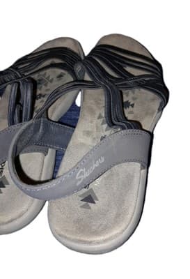 Skechers Womens Reggae Slim Simply Stretch Navy Blue 9 Memory Foam Slingback - Thumbnail 4