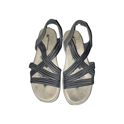 Skechers Womens Reggae Slim Simply Stretch Navy Blue 9 Memory Foam Slingback - Image 1