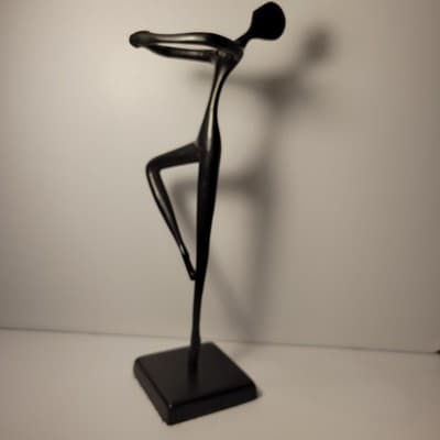 IKEA Bodrul Khalique Ballerina Sculpture Modern Minimalist Black Metal Figurine - Image 1