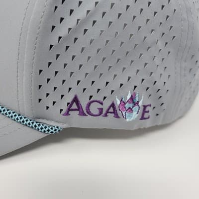 AGAVE Performance Snapback Hat One Size Adjustable Gray Laser Cut Mesh Rope Cap - Thumbnail 5