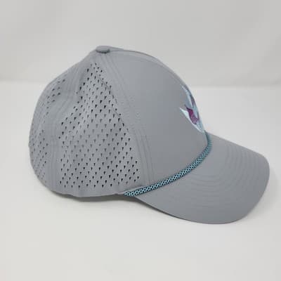 AGAVE Performance Snapback Hat One Size Adjustable Gray Laser Cut Mesh Rope Cap - Thumbnail 7