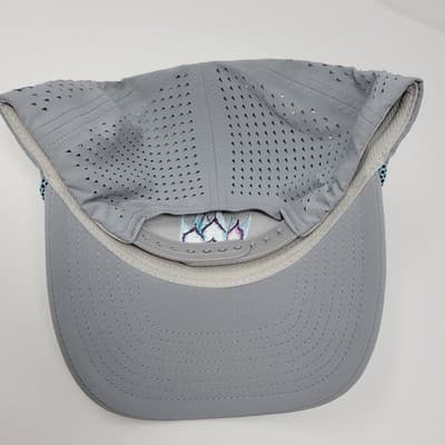 AGAVE Performance Snapback Hat One Size Adjustable Gray Laser Cut Mesh Rope Cap - Thumbnail 10