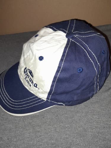 Corona Extra Beer Hat White & Blue Contrast Stitch Cap Cervesa Alcohol - Thumbnail 2